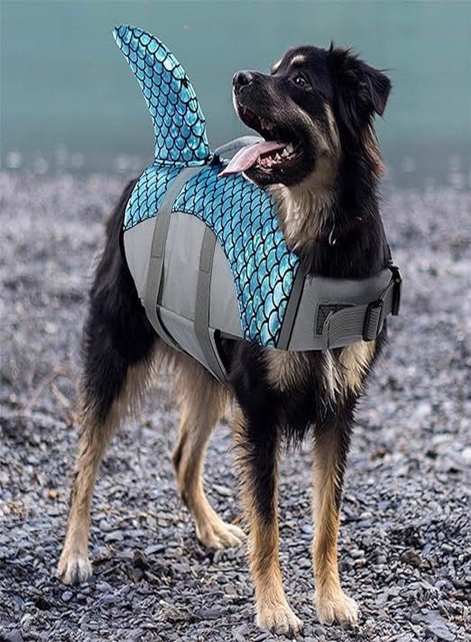 Olpad Life Jacket for Dogs, Dog Life Jacket, Adjustable Safety Jacket for Dog Flotation, Shark Safety Vest, Lifesaver Swimming Training, Summer Swimwear for Dogs (Blue, L) - Image 4